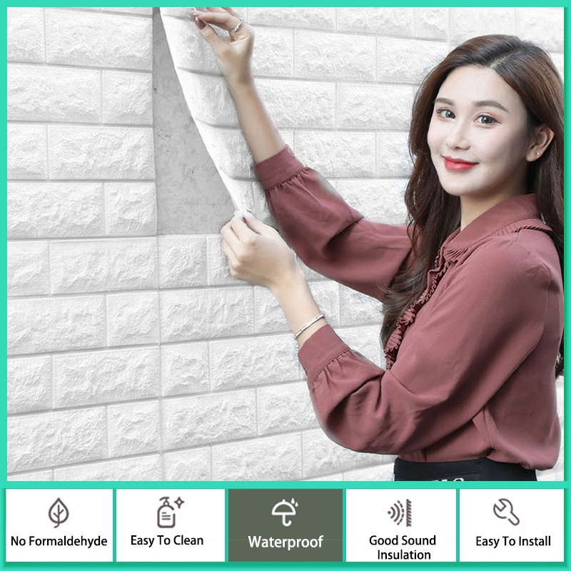 thumbnail image 2 of Self Adhesive Waterproof Brick Wall Stickers: Home Decor For Living Room, Bedroom, Bathroom & Kitchen Easy To Apply, Realistic Stone Design From Xue009, $9.95 2 of 12