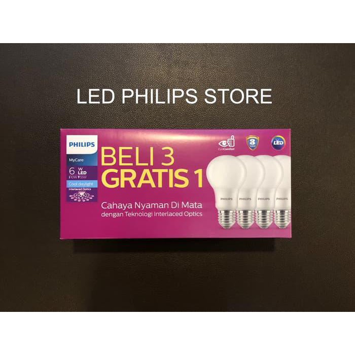 Philips Multipack Mycare Ledbulb 6w 6500k White Fs | Shopee Philippines