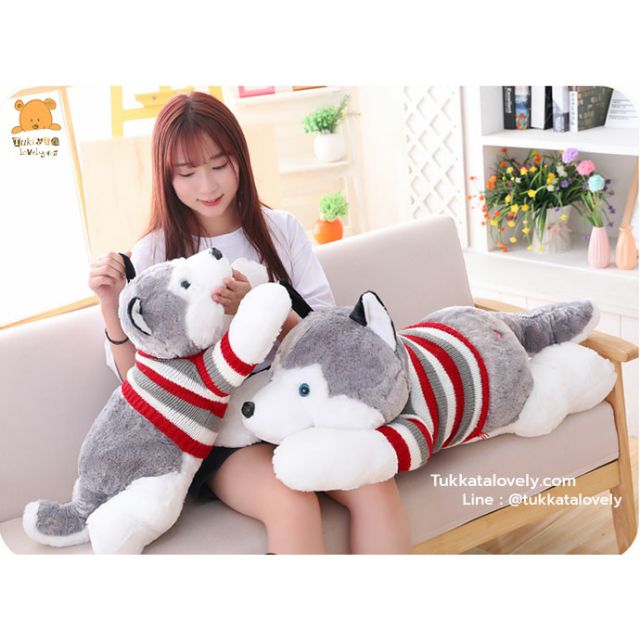 Siberian Husky dog doll 40-100cm. | Shopee Philippines