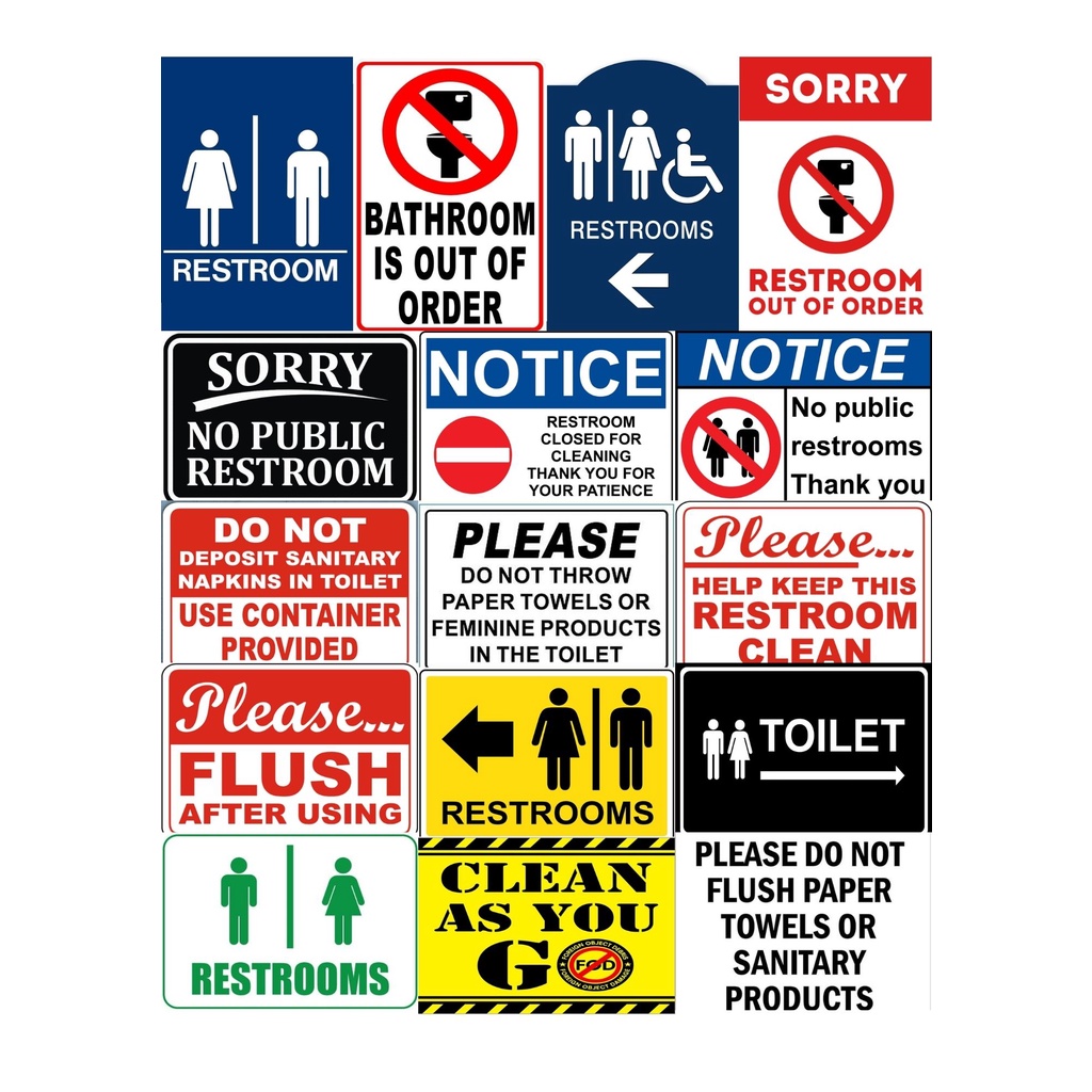 Restroom Toilet CR Powder Room Signages (Laminated A4) | Shopee Philippines