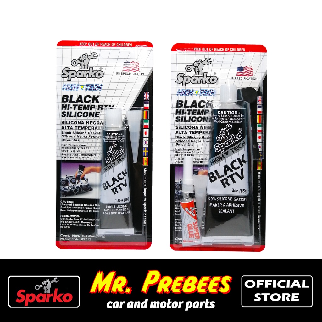 SPARKO HiTemp Black RTV Gasket Maker 32g85g Shopee Philippines
