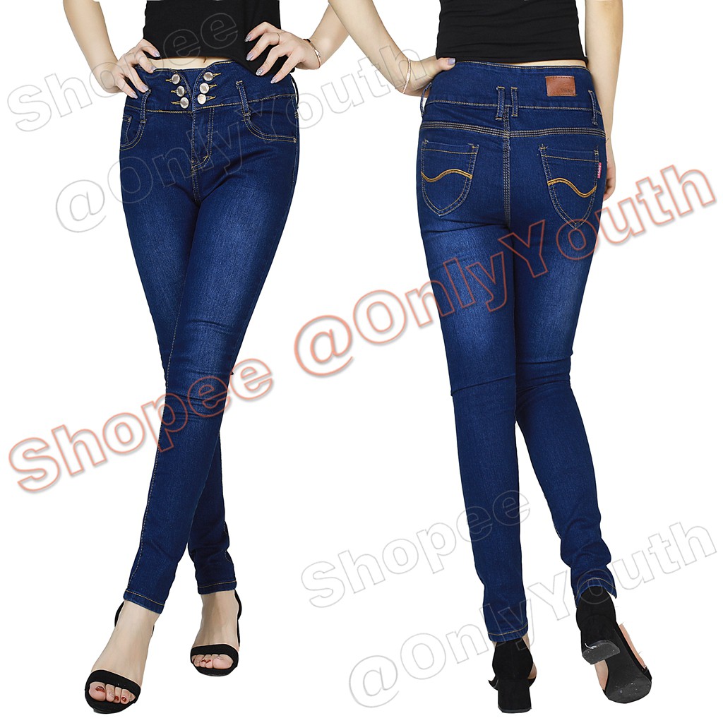 6 button high waisted jeans