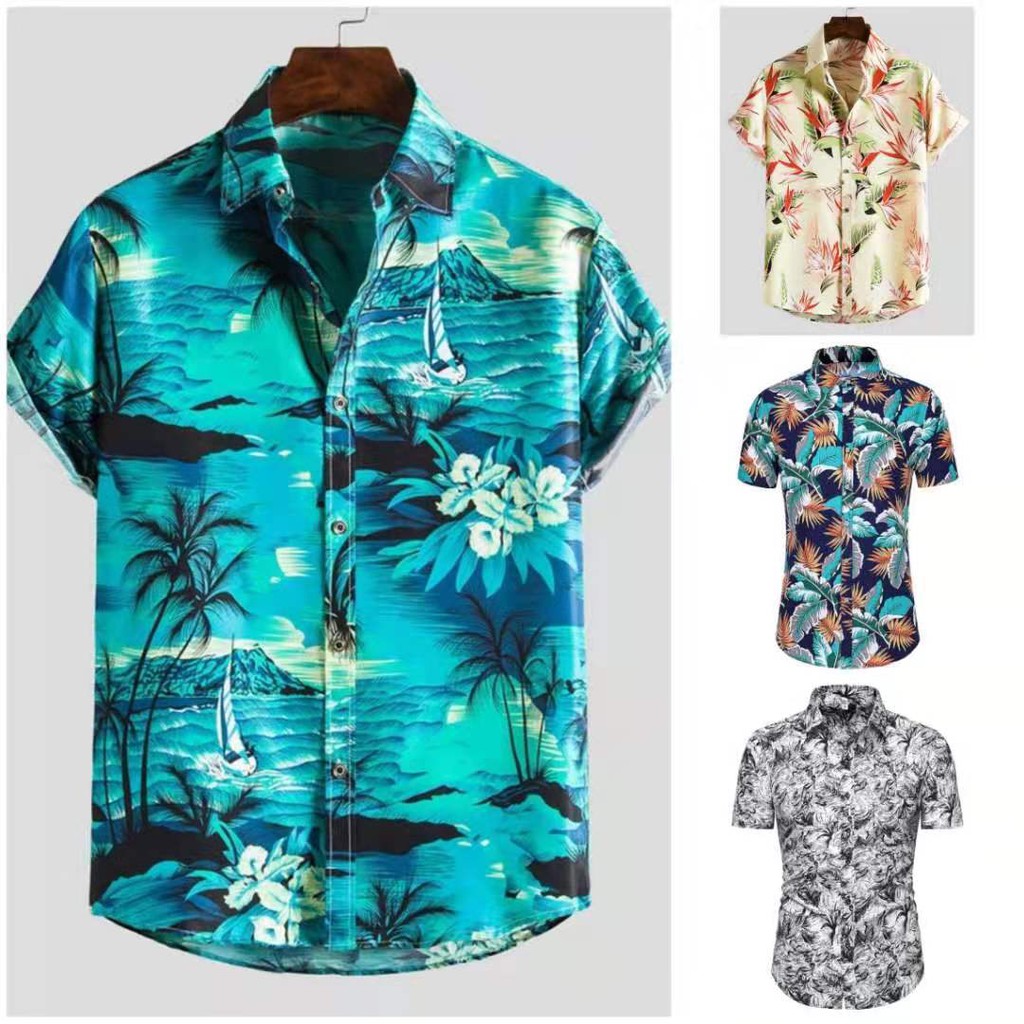 [8 Prints] Men's Floral Polo fits Small to XL Quality Cotton | Shopee ...