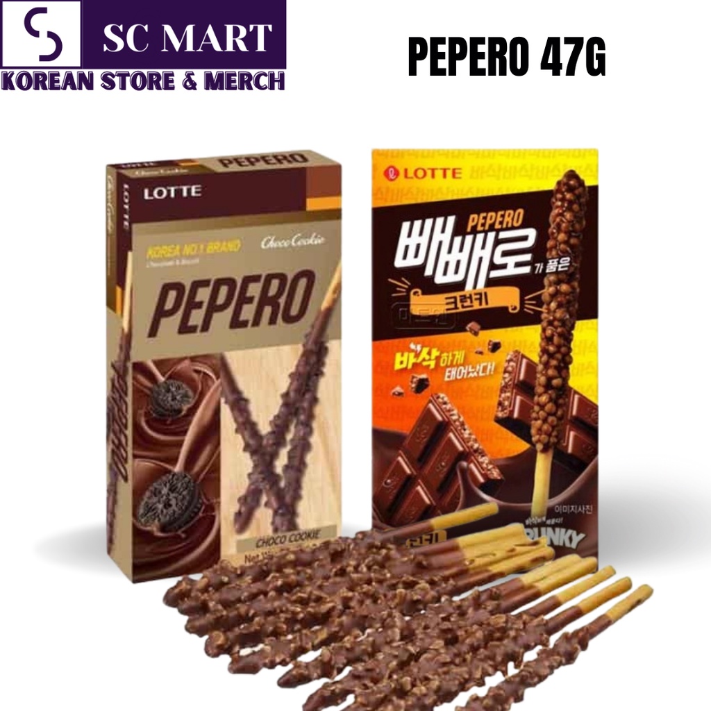 Korean Lotte Pepero 47G Choco Cooki, Crunky Snack | Shopee Philippines