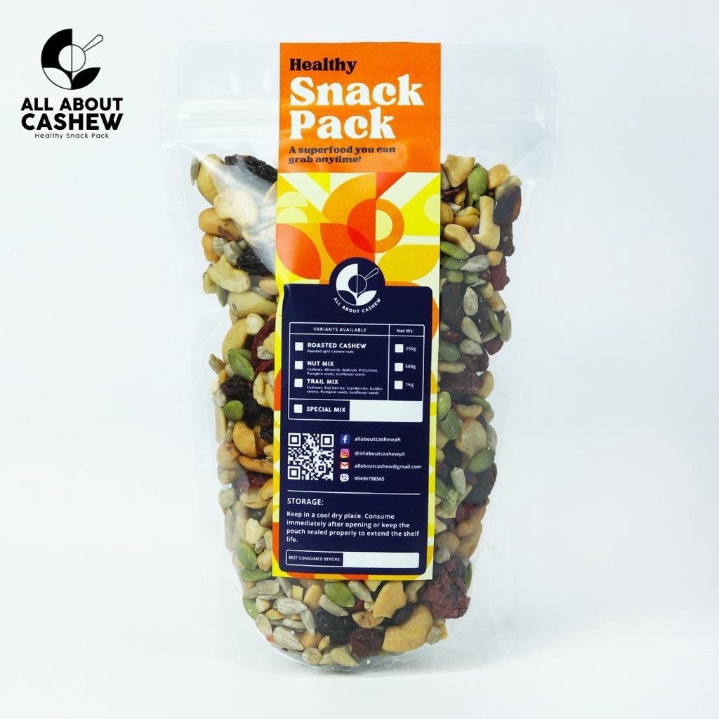 All About Cashew Trail Mix Snack Pack Healthy, Unsalted, Mixture of