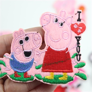 Patches for Clothes Embroidered Peppa Pig Peppa Pig Cloth Sticker Children Cartoon Embroidery Patch Size Patch Clothes P #5