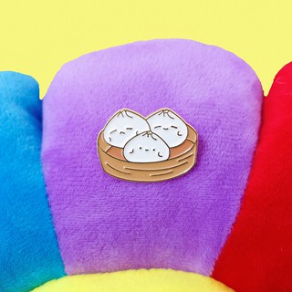 Cartoon Bamboo Steamed Bun Brooch Cute Breakfast Q Version Xiaolongbao Badge All-match Denim Shirt Canvas Accessories Collar Pin Badge Eat Me If You Like #8