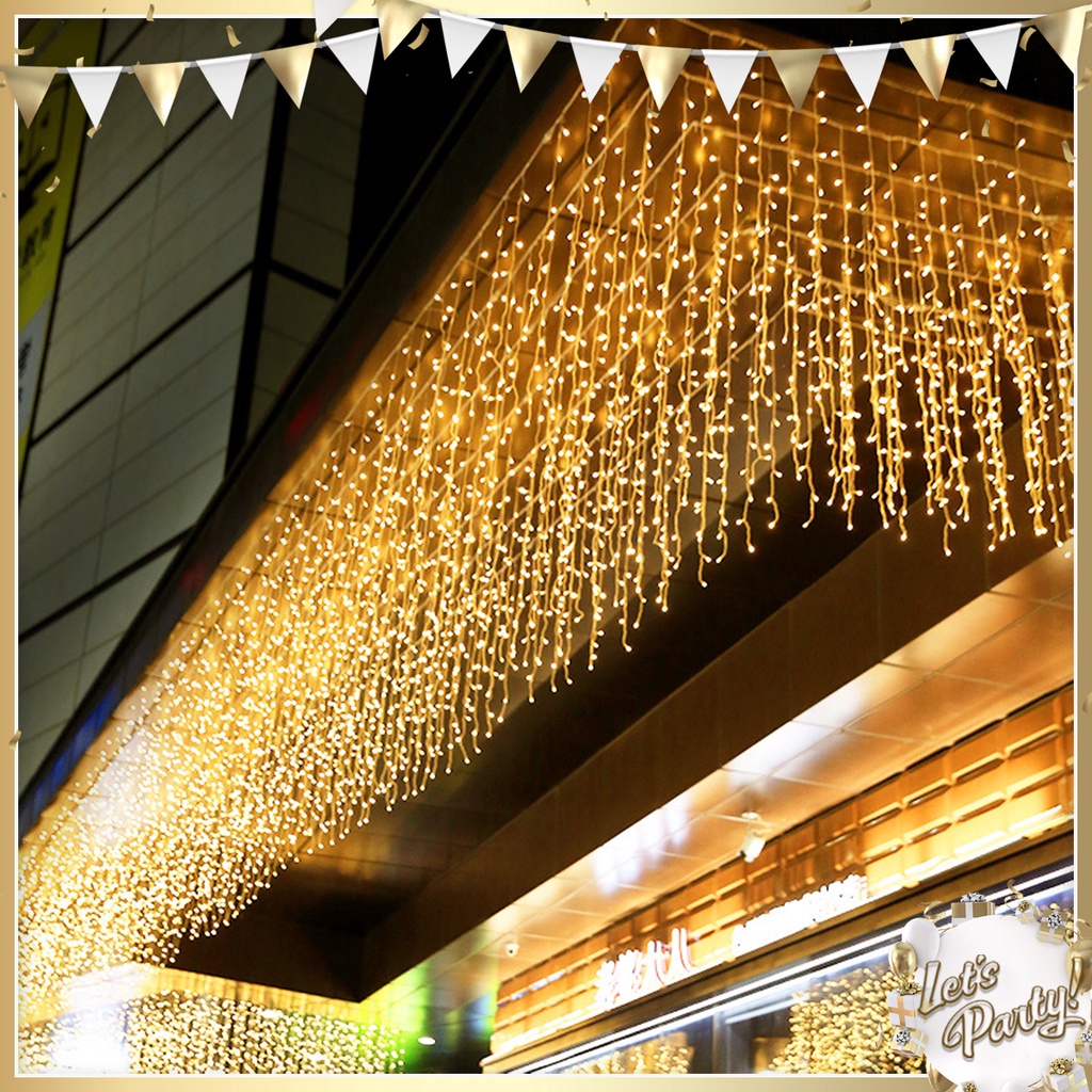 LED Christmas Light Icicle Waterfall Fairy String Curtain Lights