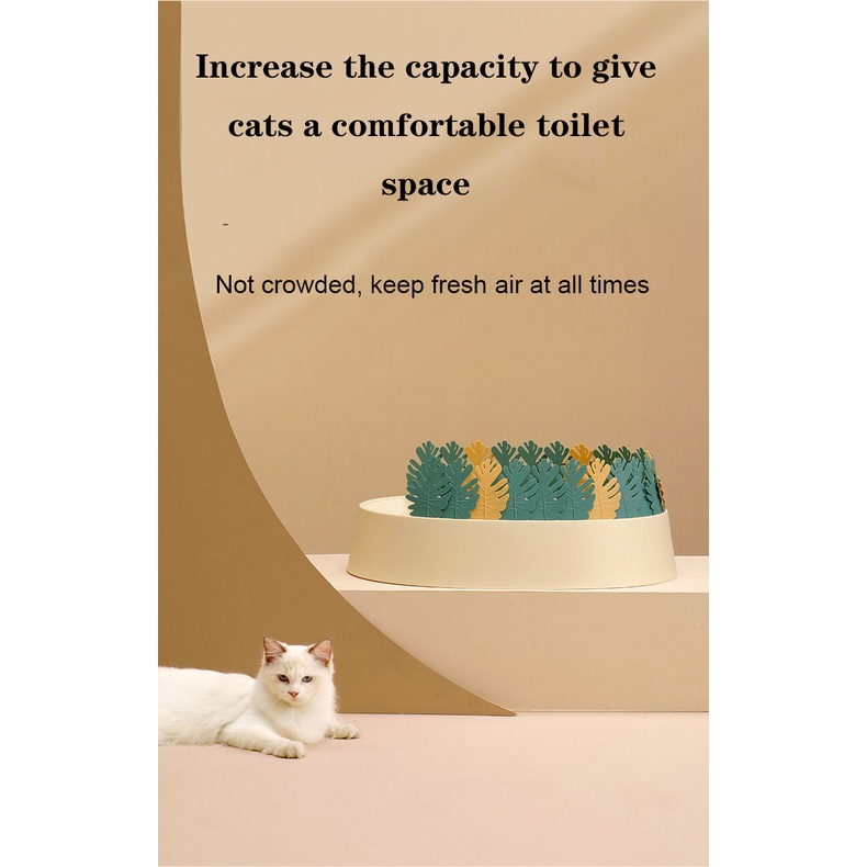 Creative Jungle Cat Litter Box Semi-enclosed Cat Toilet Removable Splash-proof Cat Titter Box Pet Toilet Cat Cleaning Su #9