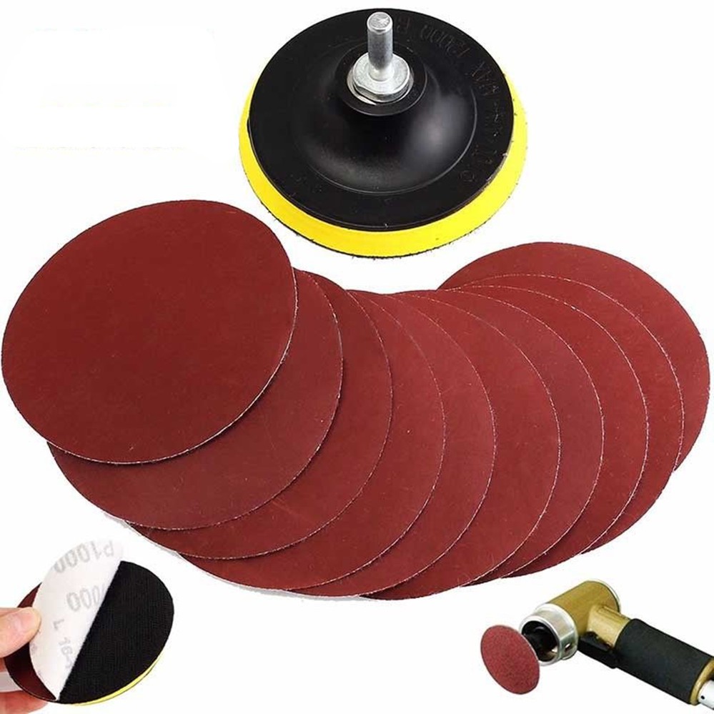 Hook & Loop Mount Drill Pad with 5 inch Sanding Disc and 3/8" Shaft
