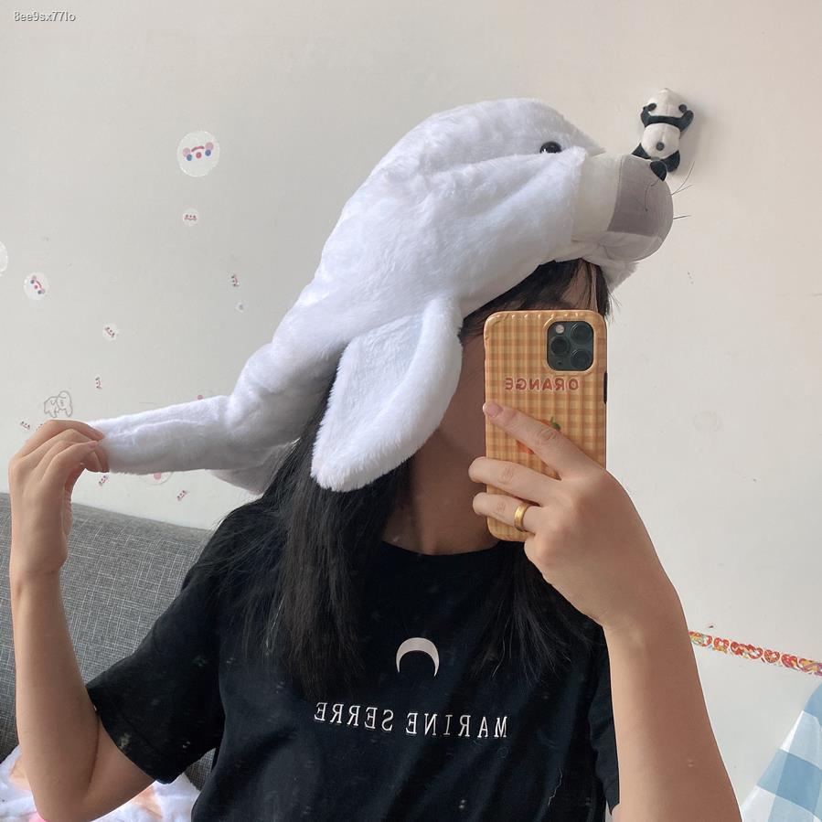 ▩Japanese and Korean ins cute plush warm cartoon animal sea lion headgear hat student ear protectio