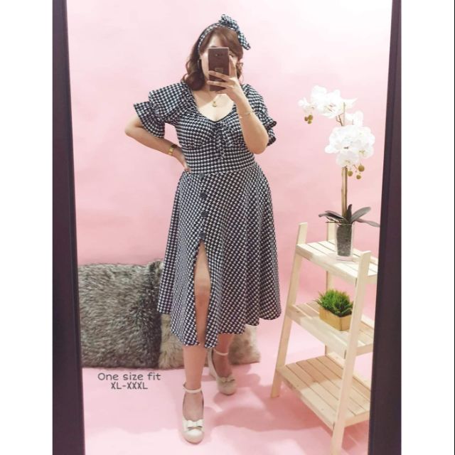 plus gingham dress