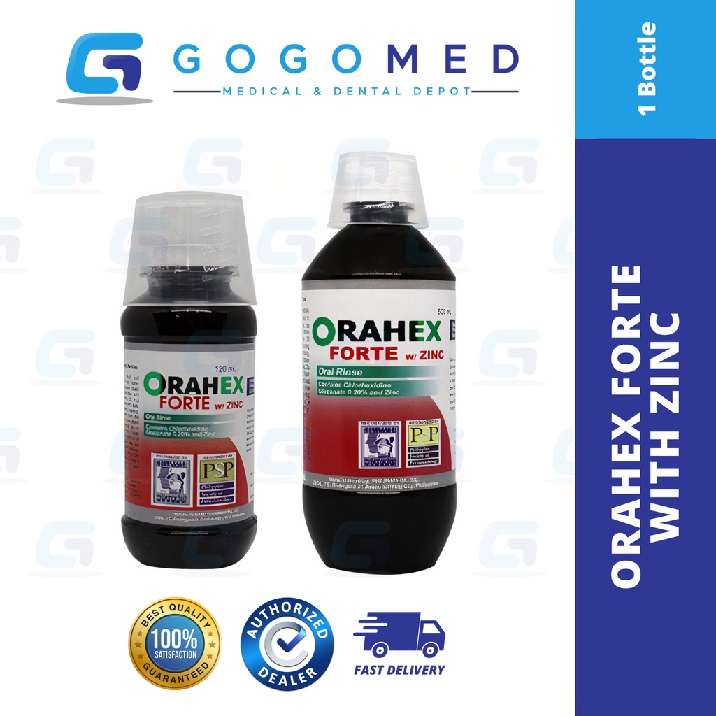Orahex Forte with Zinc Dental Oral Rinse Mouthwash (with Chlorhexidine Gluconate and Zinc