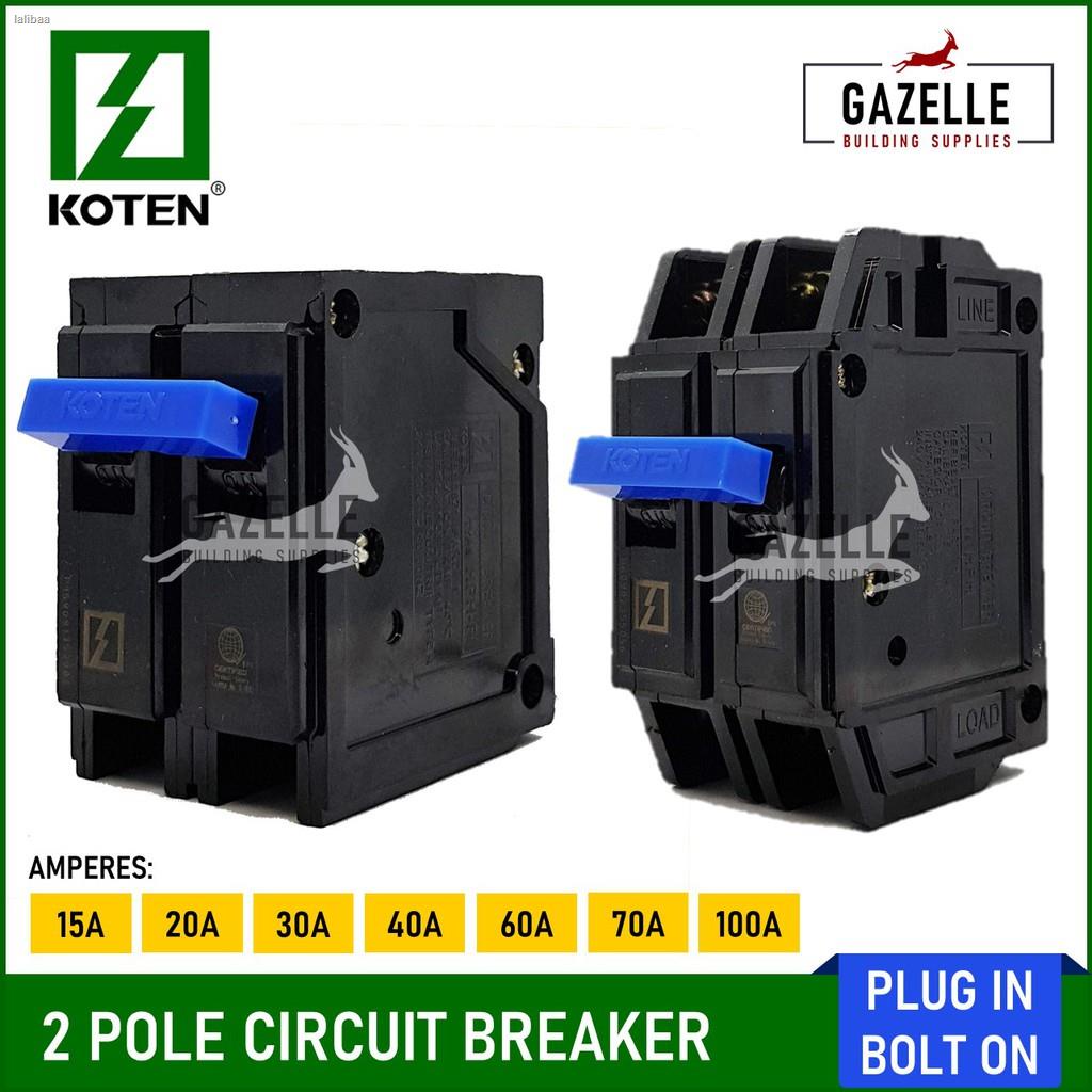 Koten Plug In / Bolt On Circuit Breakers 15A 20A 30A/ 40A 60A | Shopee ...