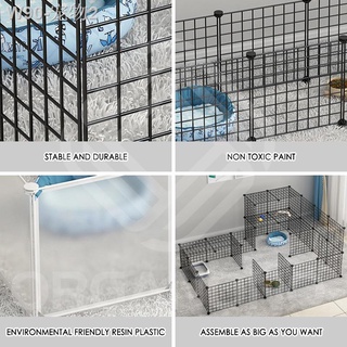 ▼Organono DIY Big Metal Net Pet Dog Cage Adjustable Cages Home For Pet Dog Fence Playpen - 35cm Pane