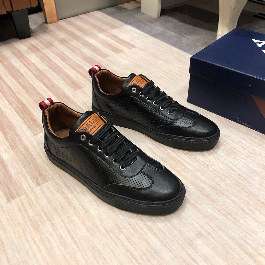 Cod Bally Shoes Black Sneaker Shoes For Men Shopee Philippines