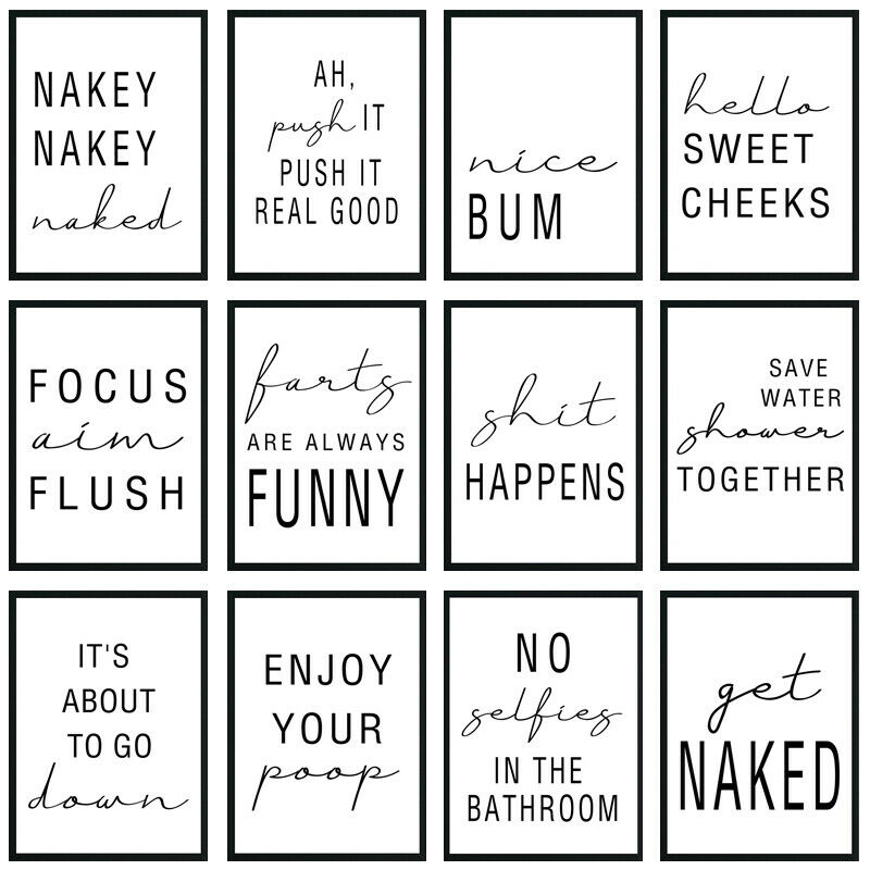 Bathroom Funny Words Prints Poster Painting Wall Art Picture Toilet Humour  Decor-30x42cm/21x30cm/15x21cm | Shopee Philippines