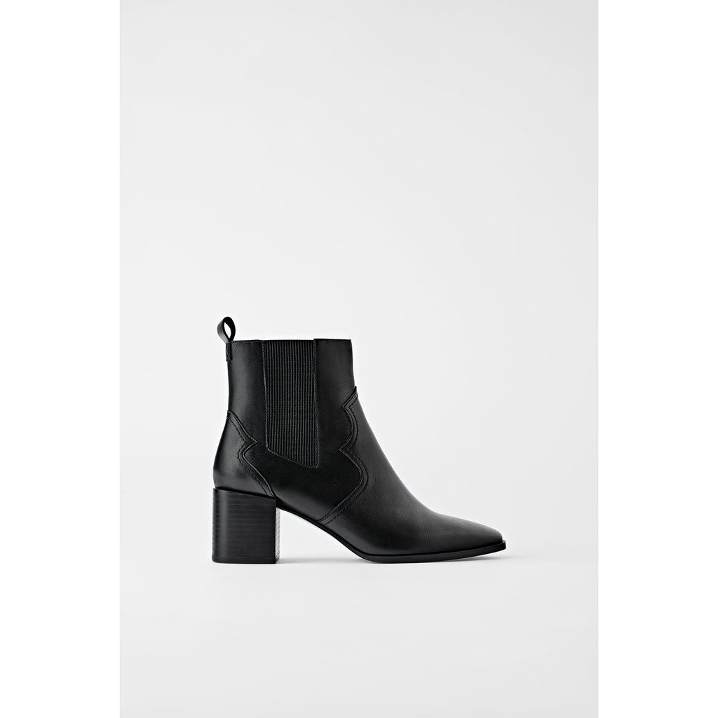 zara leather chelsea ankle boots