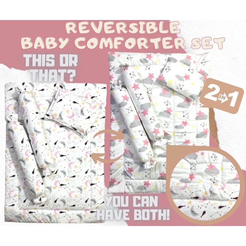Reversible Baby Comforter Set Celestials Shopee Philippines