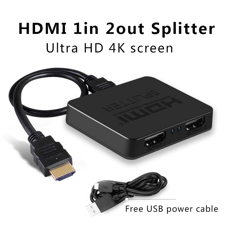 1X2 Split 1 In 2 Out HDCP 4k HDMI Splitter Full HD 1080p Video Switch Switcher HDMI Splitter 1 