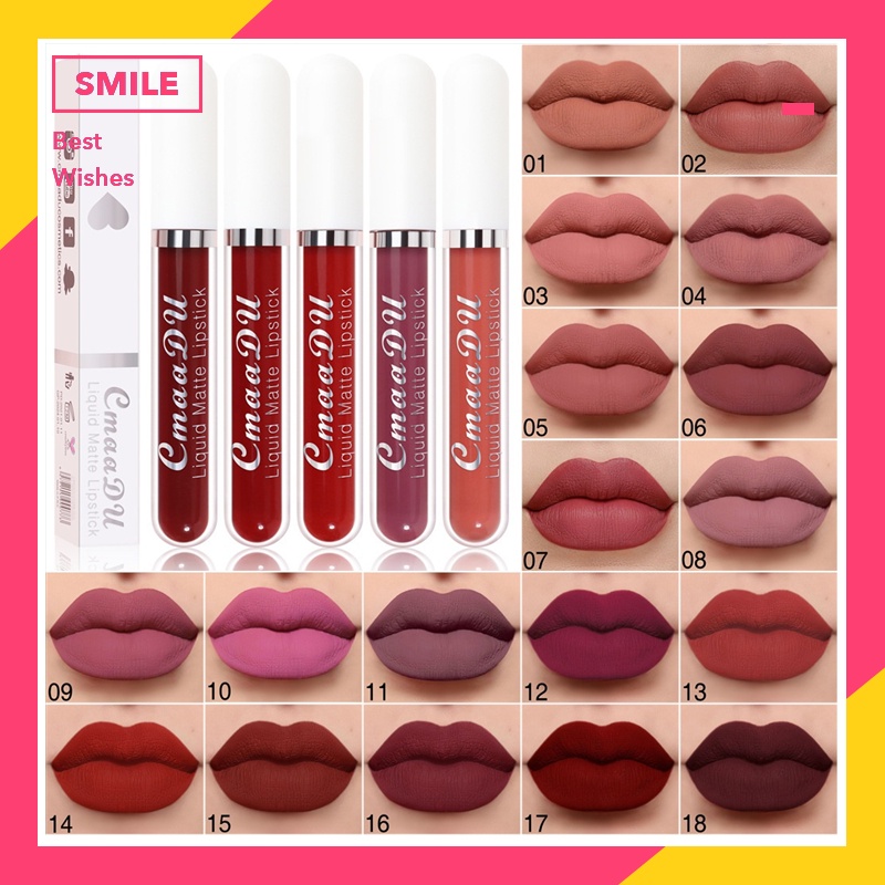 2021 New 18 Colors Matte Liquid Lipstick Sexy Long Lasting Waterproof Lip Tint Glosses Ultra 2915
