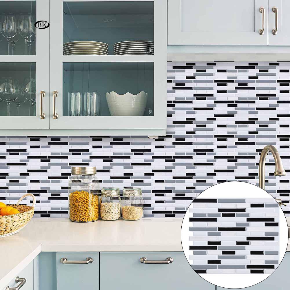 Bk Creative Mosaic Tile Stickers Removable Kitchen Bathroom Floor Wall Decoration