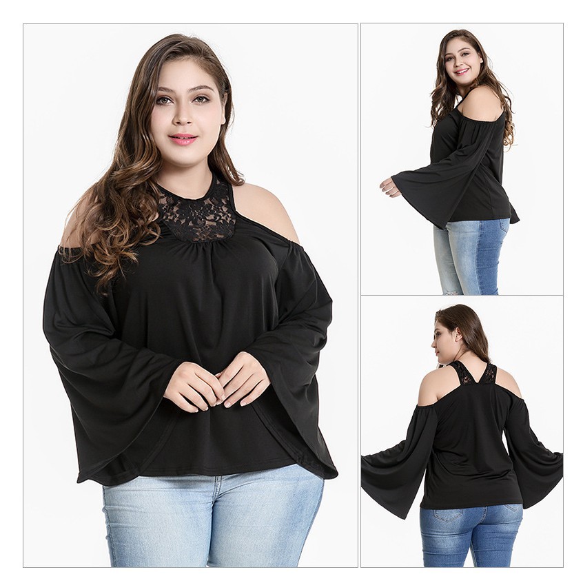 cold shoulder flare sleeve top