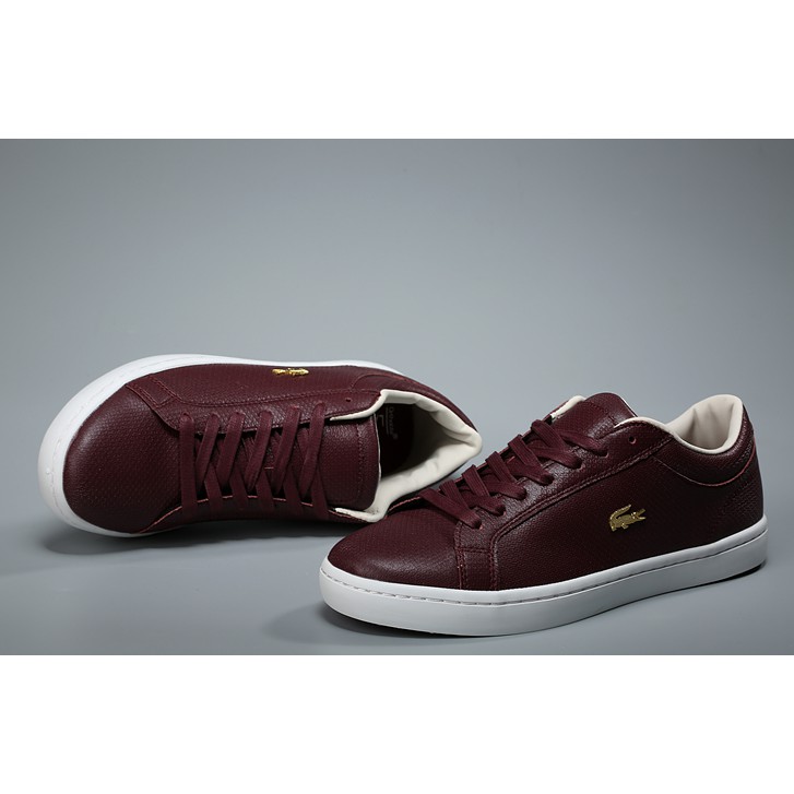 burgundy lacoste trainers