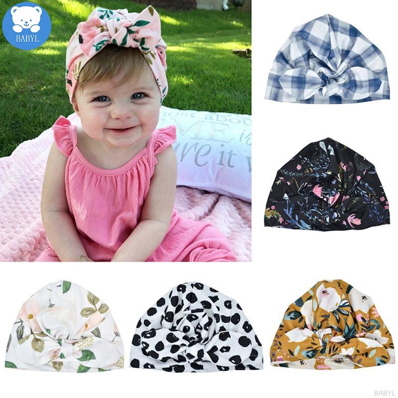 Baby Girls Newborn Infant Colorful Striped Soft Hat with Bow Cap Beanie Kawaii