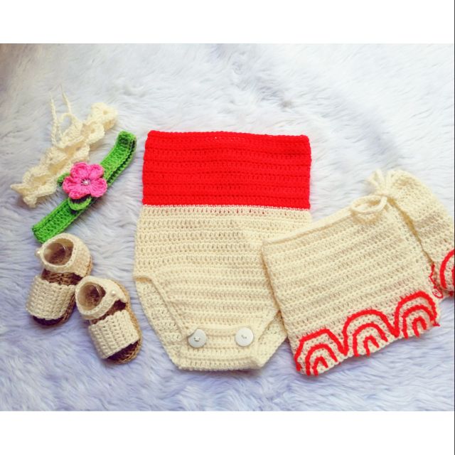 Baby Moana Costume Crochet Set For Baby Shopee Philippines