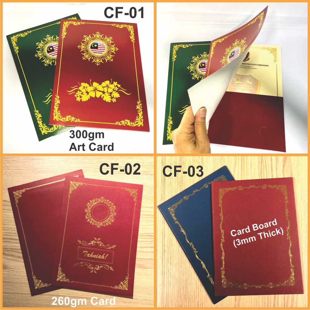 Certificate Holder A4 File (Hard & Soft Cover) Certificate Folder Sijil