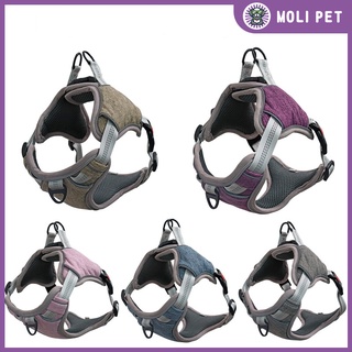 MOLI Pet Chest Strap New Style Explosion-Proof Rush Breathable Comfortable Adjustable Buckle Type Reflective Back Dog Walking Handy Tool Medium Large Dogs Traction