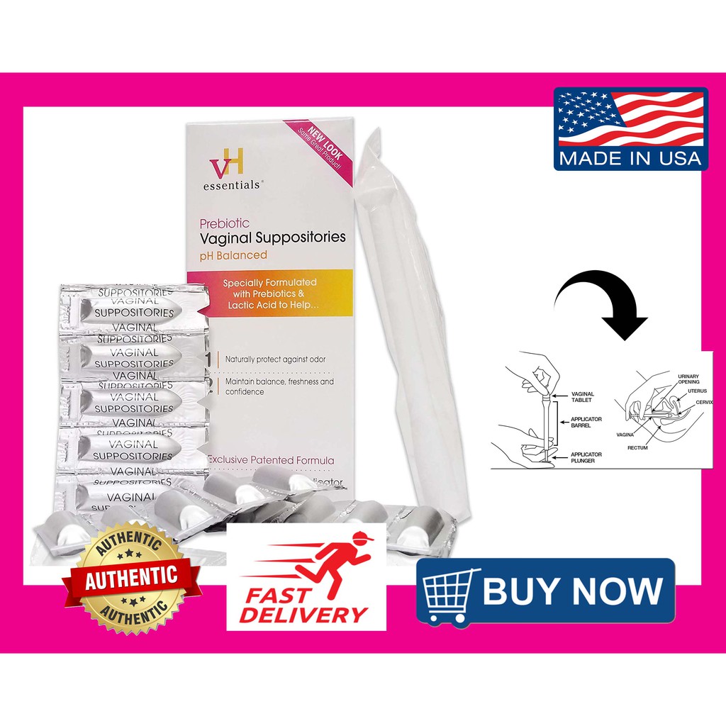 VH Essentials Prebiotic Vaginal Suppository for Vaginal Odor and Health