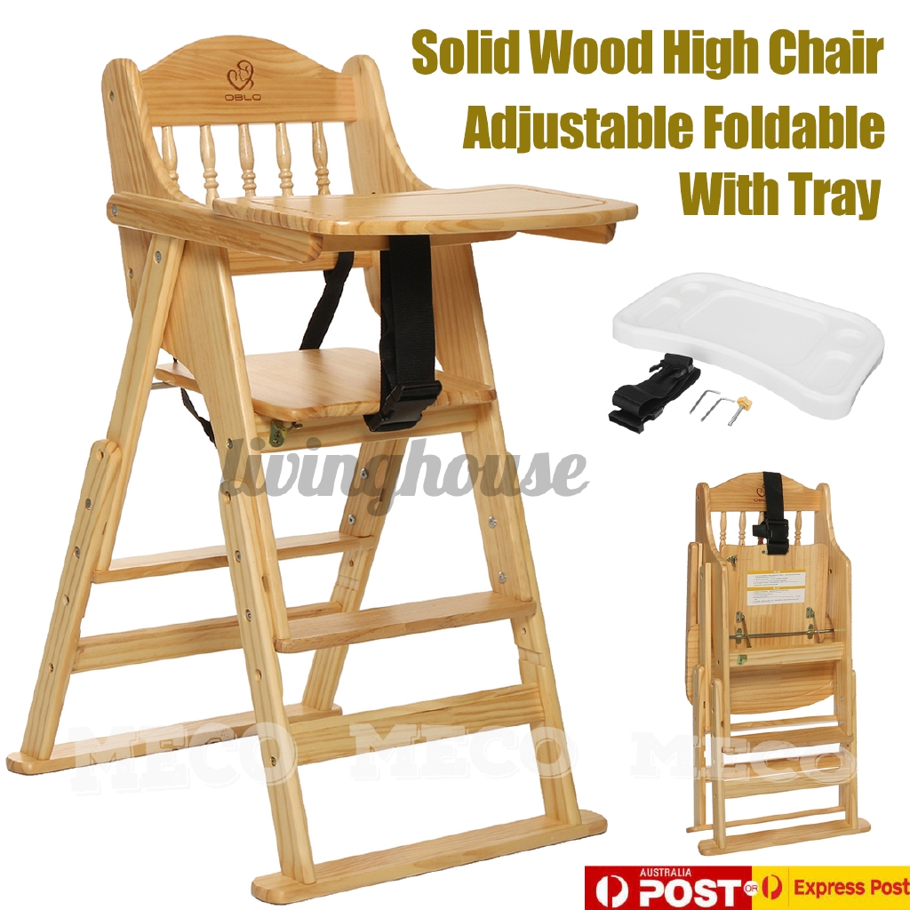 wooden baby feeding chair