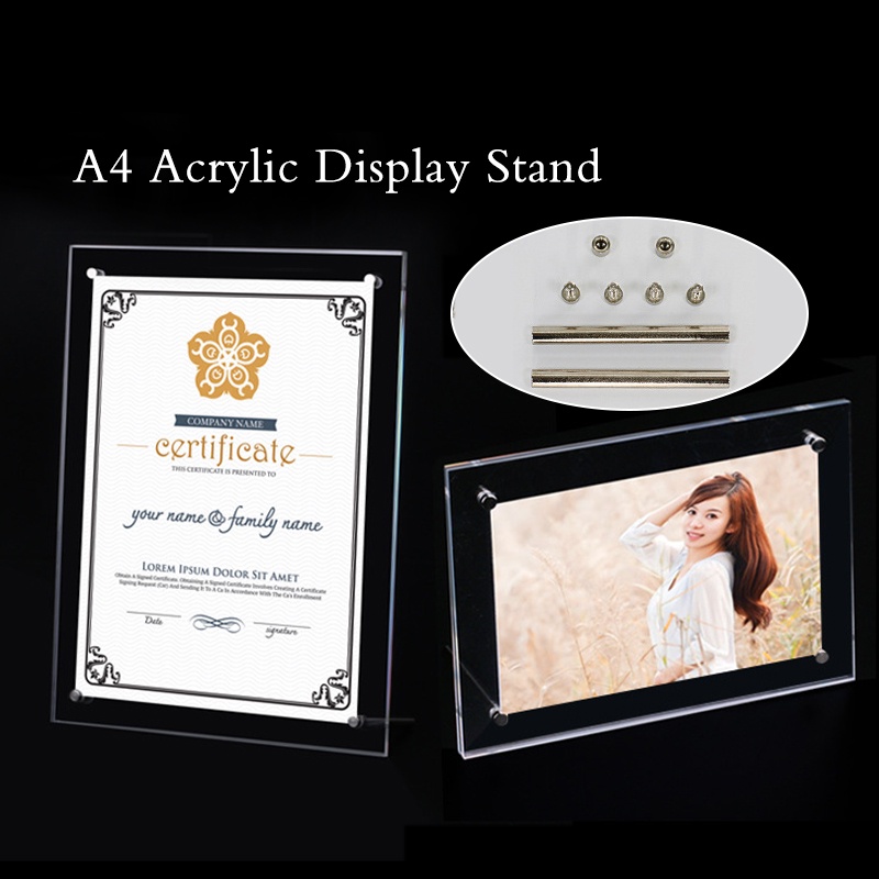 A4 Acrylic Display Stand Acrylic Photo Frame Product Price Tag Display