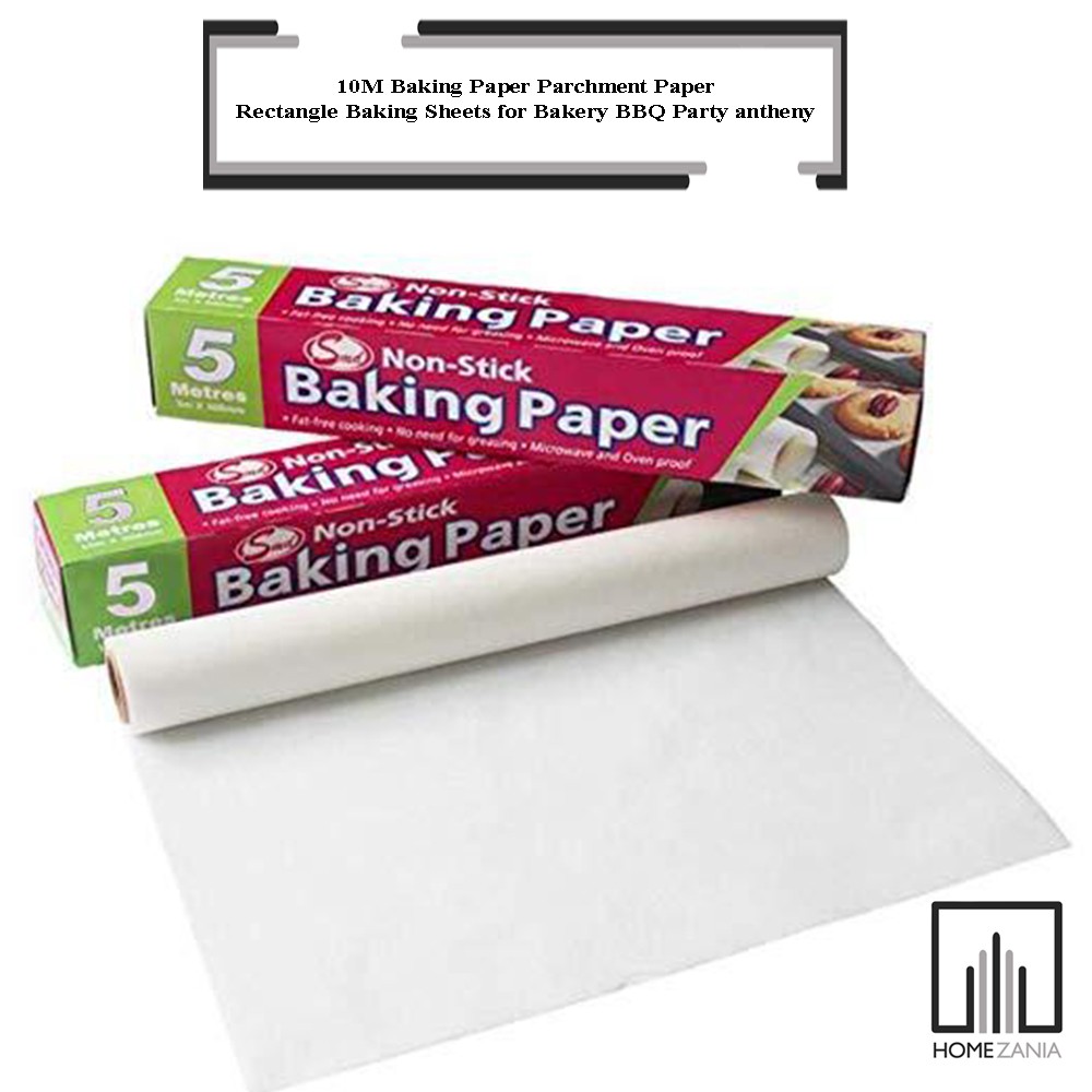 Home Zania 10M Baking Paper Parchment Paper Rectangle Baking Sheets For 