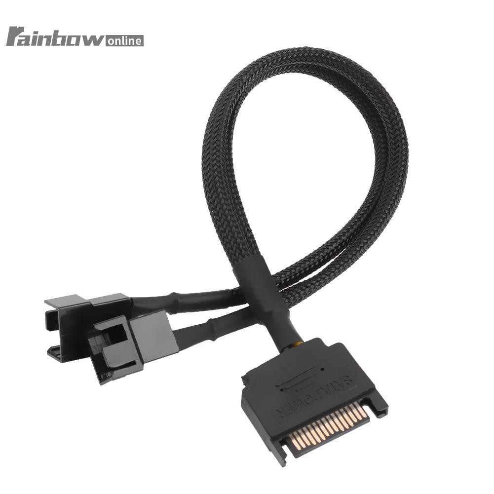 Sleeved SATA 15Pin to 3Pin Fan Power Adapter Extension Cable Shopee
