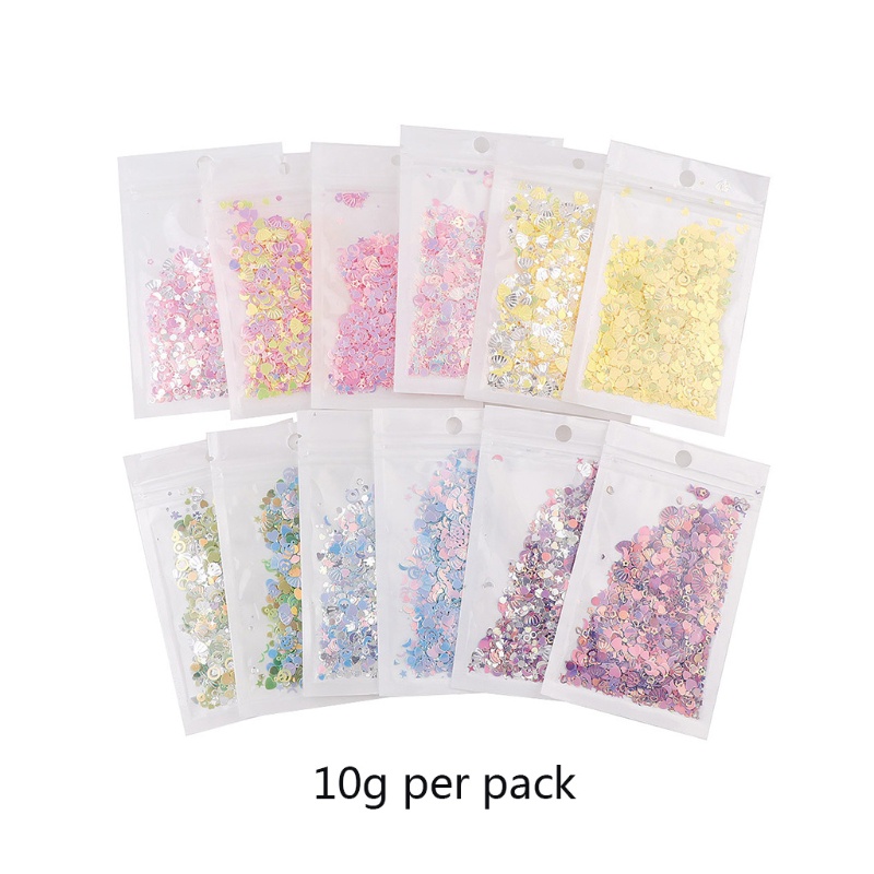 INF Mixed PVC Glitter Epoxy Resin Mold DIY Filling Nail Art Decoration Shell Peach Heart Star Golden Crystal Sequins