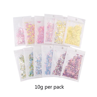 INF Mixed PVC Glitter Epoxy Resin Mold DIY Filling Nail Art Decoration Shell Peach Heart Star Golden Crystal Sequins #2