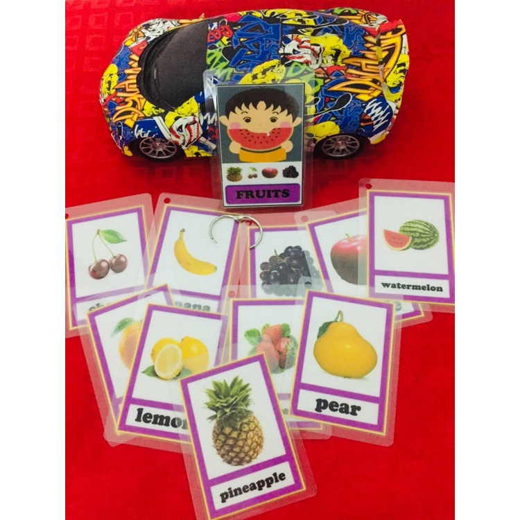 Laminated Flashcards for KidsFruits Flashcards with ring binder