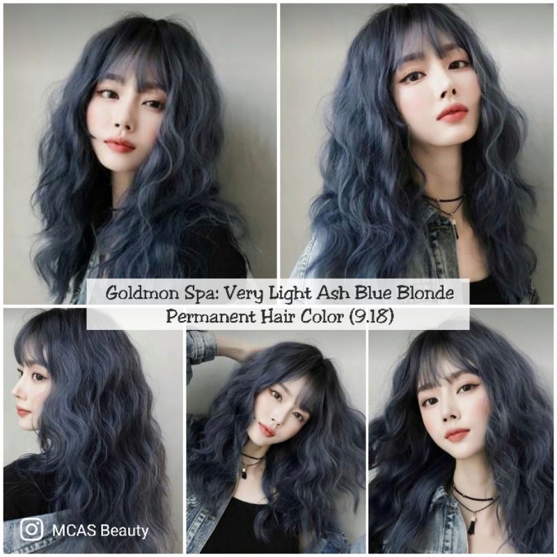 Goldmon Spa: Very Light Ash Blue Blonde Permanent Hair Color (9/18) |  Shopee Philippines