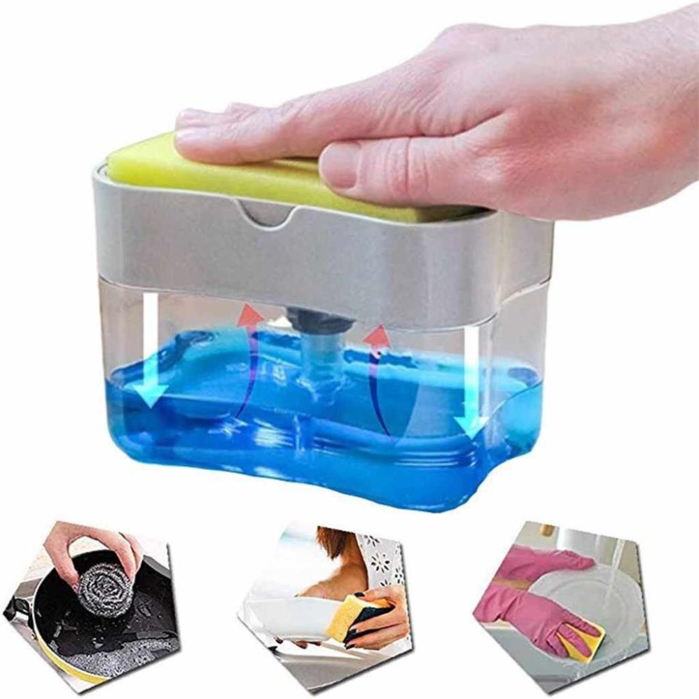 Smart 2 in 1 Foam Automatic Dishwashing Liquid Dispenser With Sponge