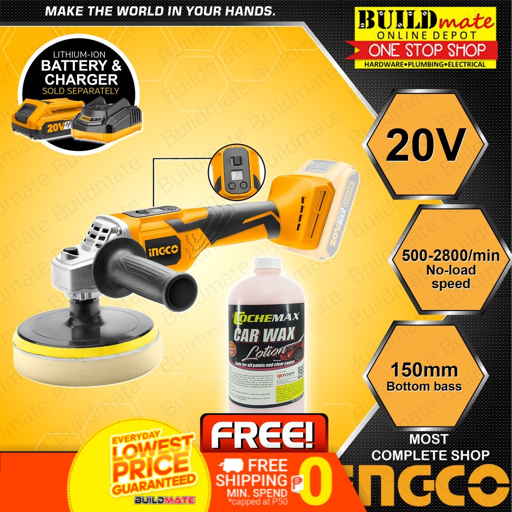 INGCO Cordless Angle Polisher Buffing Machine 20V APLI2001 POWERSHARE