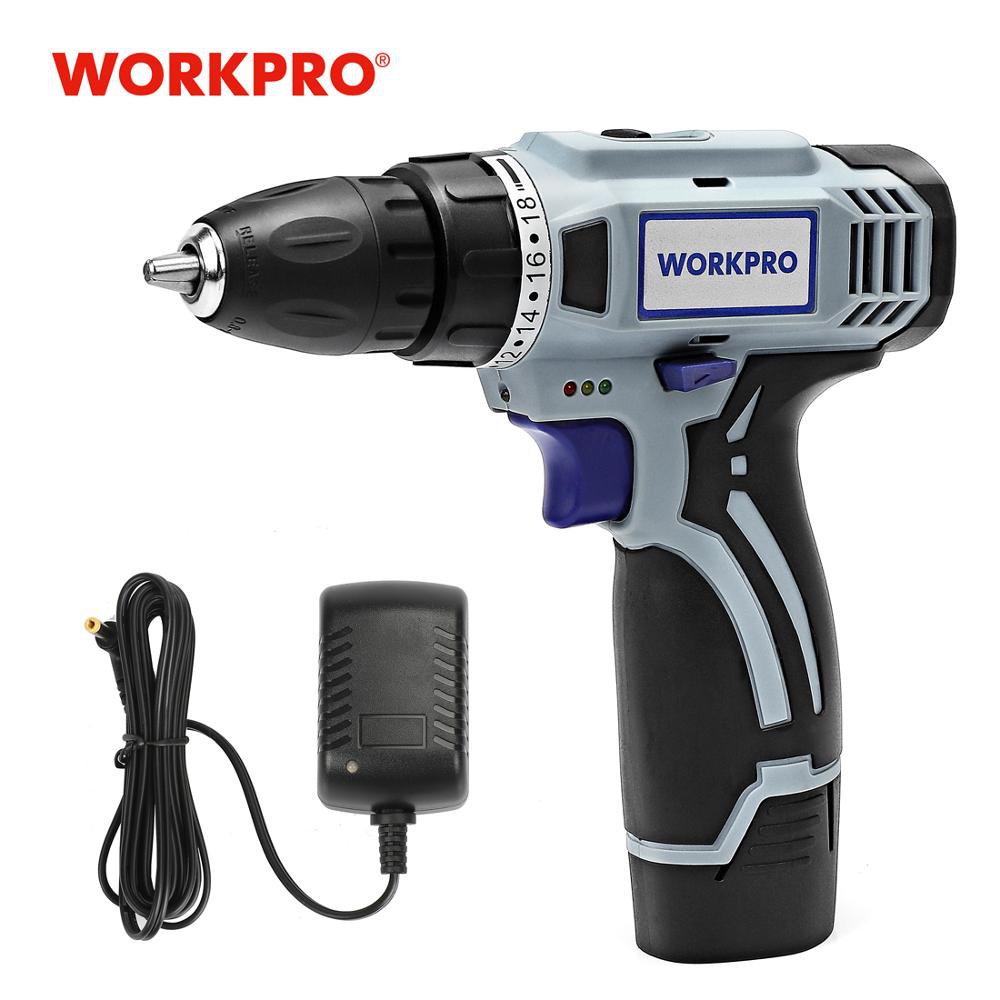 WORKPRO 12V Cordless Drill Electric Screwdriver Mini Wireless Power
