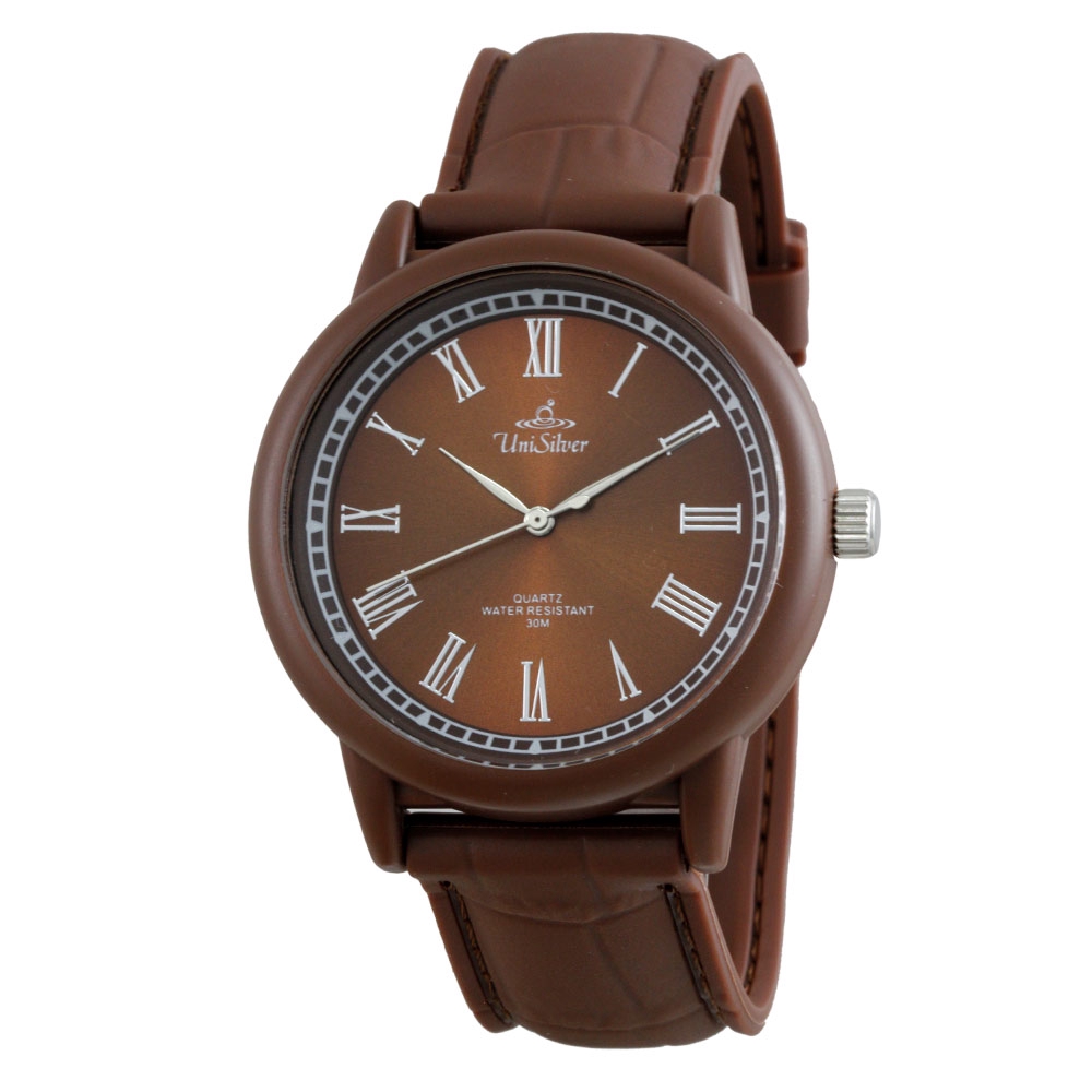 UniSilver TIME Men's Brown Analog Rubber Watch KW3281-1011 | Shopee ...