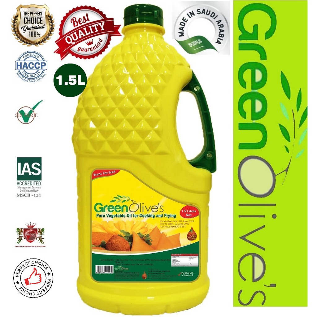 GREEN OLIVE'S Pure Vegetable Cooking Oil 1.5L Imported Product Shopee Philippines