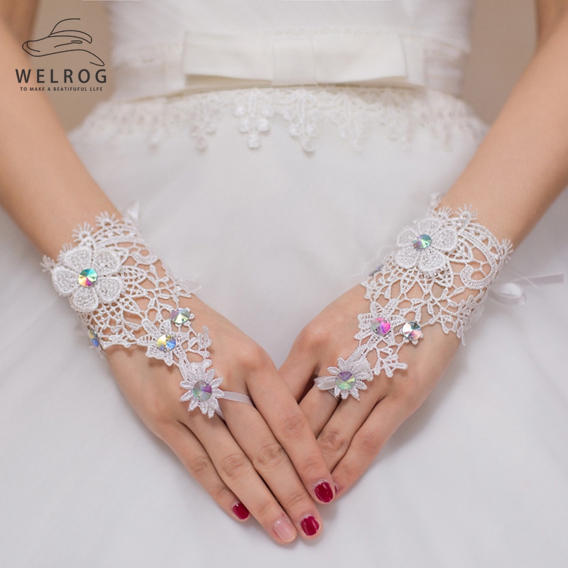 silver bridal gloves