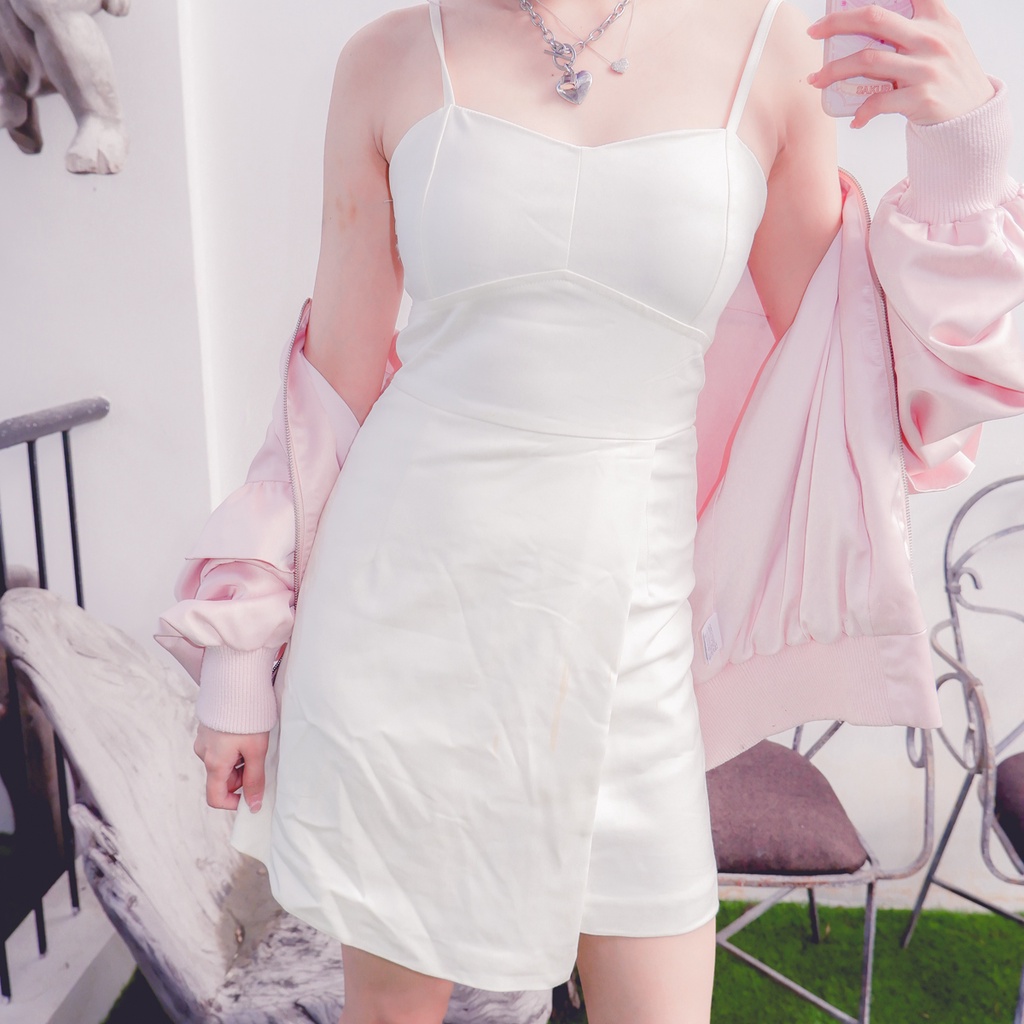 Y2K Babygirl Asymmetrical White Dress Semi Formal Prom Cocktail Mini