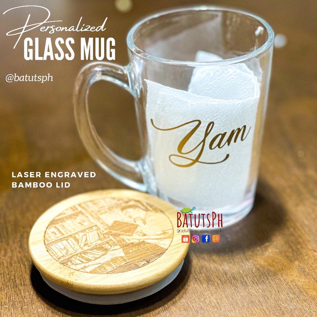 BatutsPh - Personalized Glass Mug Collection - Personalized Mug - Clear Mug - Glass Mug