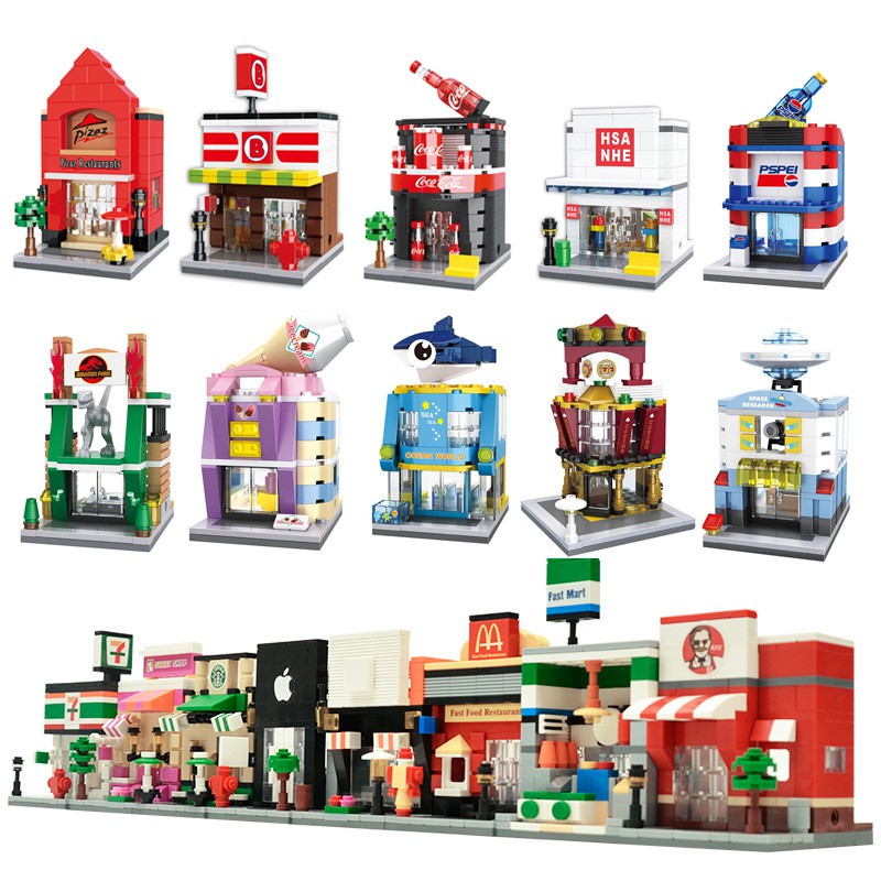 HSANHE Lego style Mini Street building 